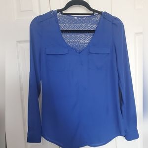 Blue long sleeve blouse